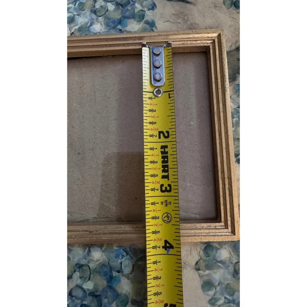 Fetco Cheri Blum Blue Hydrangea Floral Picture‎ Frame Gold Trim 4x6 Horizontal